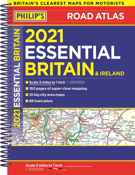 2021 Philip's Essential Road Atlas Britain and Ireland