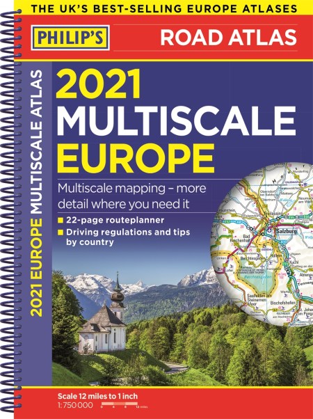 2021 Philip's Multiscale Road Atlas Europe