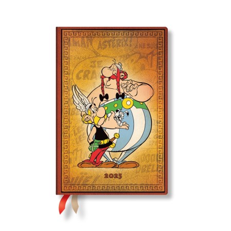 Asterix & Obelix (The Adventures of Asterix) Mini 12-month Horizontal Hardback Dayplanner 2025 (Elastic Band Closure)