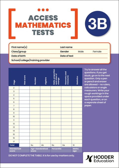 New Access Mathematics Test (AMT) 3B, PK10