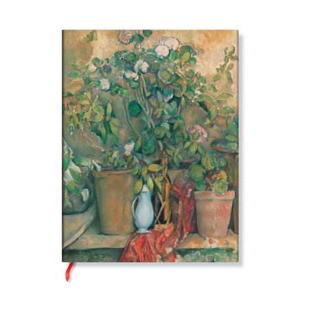 Cezanne’s Terracotta Pots and Flowers Mini Unlined Hardback Journal (Elastic Band Closure)